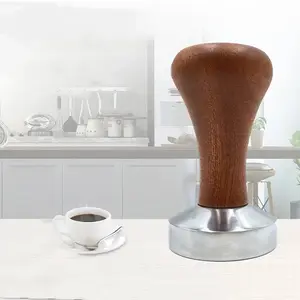 Espresso Coffee Tamper Wood Handle Powder Hammer Espresso Tamper Coffee Distributor Tampers for Coffee Coffeeware