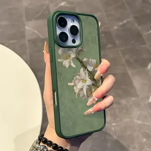Magnetic Protective Case for iPhone 17 16 E Pro Max 15 Plus 14 13 12 11 XS XR, Y2K Lily Grace Pattern | Lightweight, Shockproof, Silicone, Protective, and Trendy