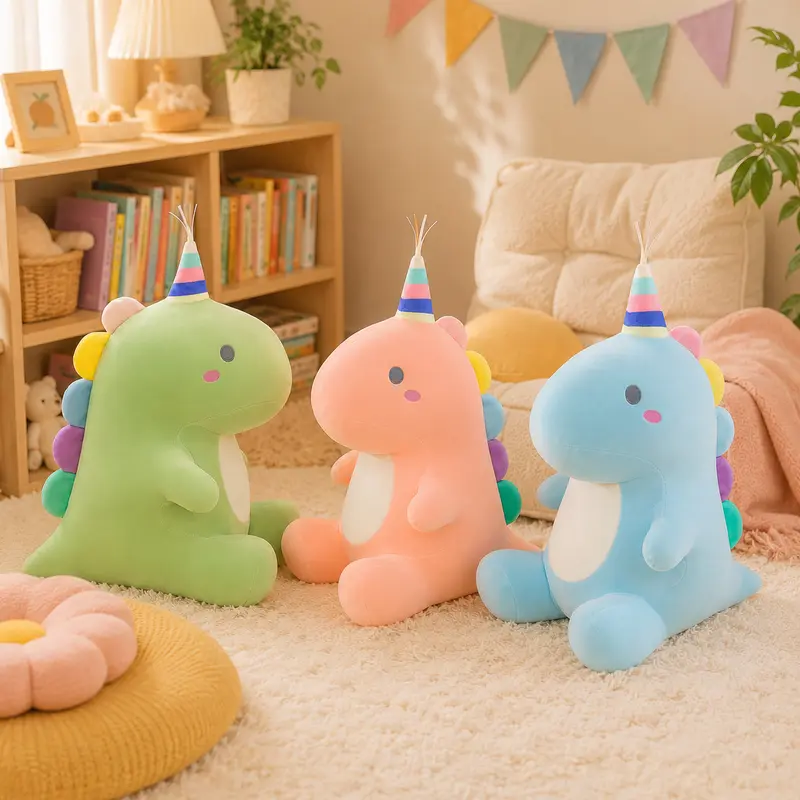 SNOWOLF Cute Cartoon Dinosaur Stuffed Animal - 10/12/16in/40cm(15inch) Sitting Toy, Premium Short Plush, Resilient PP Cotton Fill, Durable, Machine/Hand Washable, 3+ Year Safe, Stuffed Animal Gifts, Birthday Ideas for Unisex Adults, House Decoration