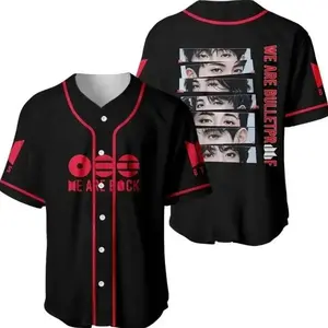 Full Print K-pop Boy Band Baseball Jersey Jersey, We Are Back Baseball Jersey Shirt, Print Baseball Jersey, Sport Jersey for Men and Women, Baseball Jersey Style