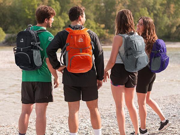 WATERFLY Hiking Foldable Daypack Backpack: 25L Ultra Lightweight Packable Outdoor Travel Day Pack for Woman Man Chest Strap Chest Strap Durability