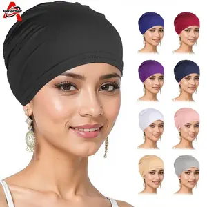 Premium Solid Color Under Scarf Cap for Women, Soft Stretchy Muslim Hijab Cap, Breathable Modal Undercap for Hijab, Chemo, Sleep & Daily Wear, One Size Fits All, Lightweight & Non-Slip