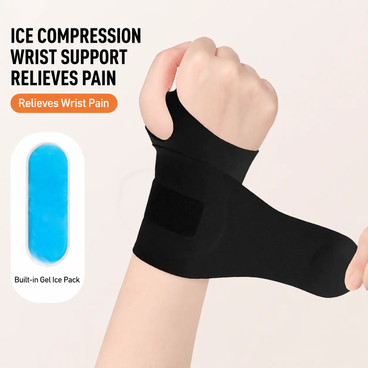 Ice Pack Wrap - Refreezable Gel Compression Support | Flexible Hot & Cold Brace for Injuries, Rheumatoid, Tendinitis, Swelling & Carpal Tunnel - Reusable for Pain & Muscle Therapy