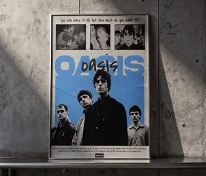 Oasis Band Collage Poster - "Definitely Maybe" Era Britpop Aesthetic Wall Decor