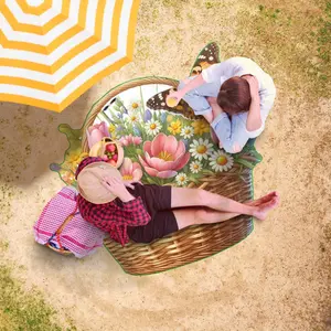 Transform your beach experience with our Basket Bouquet Beach Towel featuring a stunning flower and butterfly design ultimate summer vibes!