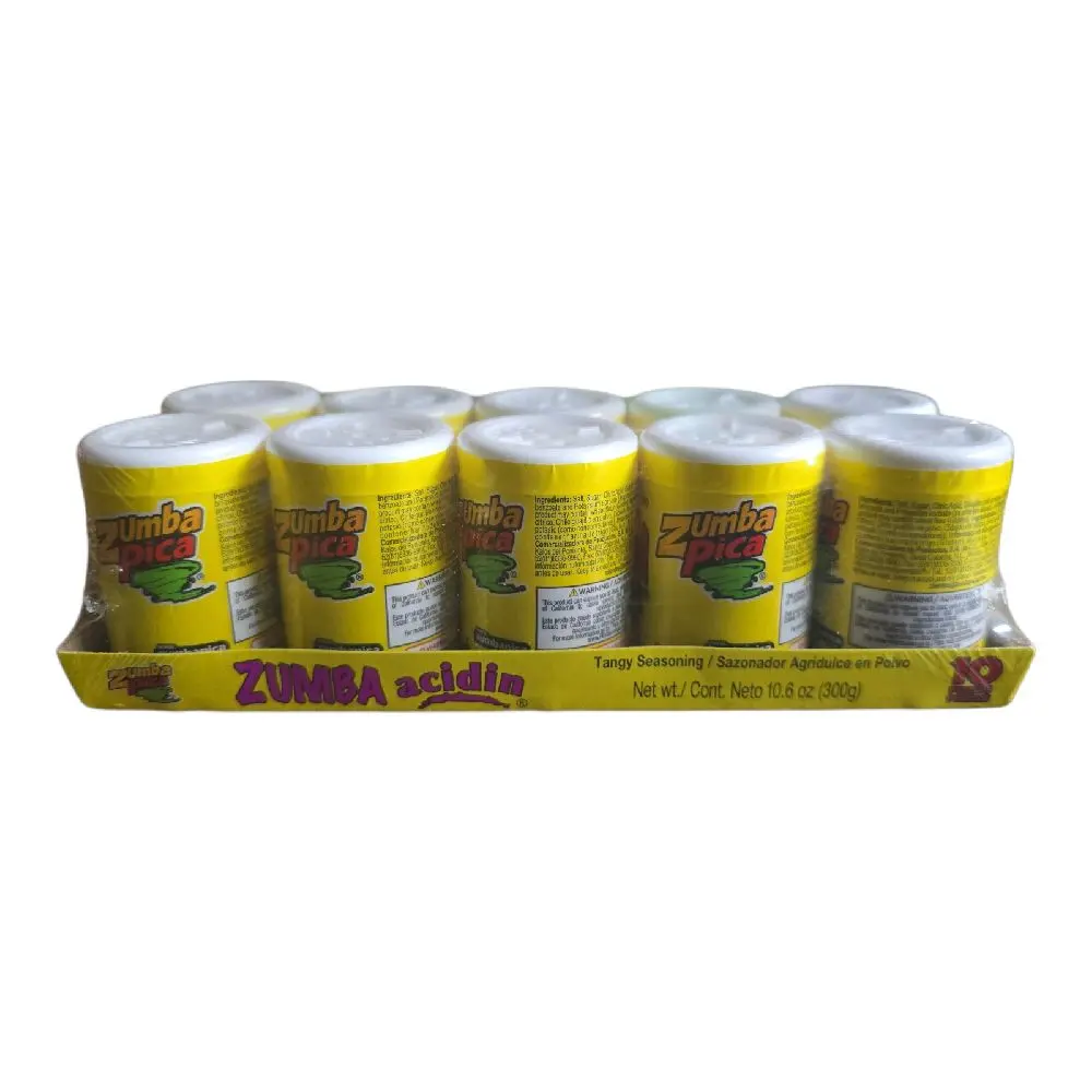 Zumba Acidin Tangy Seasoning 10-Piece Pack 10.6 oz Powdered Spice Blend for Fruits Snacks & Drinks - Salt, Flavorful Spice Blend