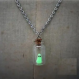 Halloween Floating Bottle Glowing Necklace with Necklace