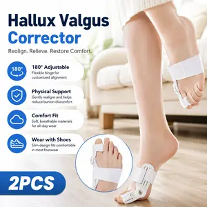 2pcs Bunion Corrector for Women Men, Big Toe Orthopedic Bunion Splint, Bunion Regulator/Brace, Adjustable, Soft-Comfort Hammer Toe Straightener Hammer Toe Corrector, Effective Bunion Pain Relief, for daily activities or while you sleep