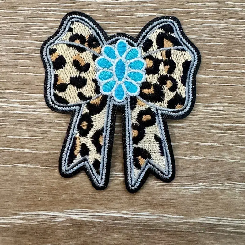 Leopard Bow Iron-On Patch