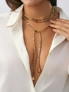 Women's Long Necklace with Faux Pearl Beads, Casual Jewelry for Women, Perfect Gift for Daily Wear & Special Occasions, Modern Versatile Accessories