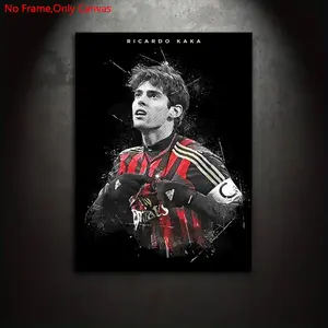 1 piece/set of frameless canvas painting print poster, classic minimalist abstract art, Ricardo Kaka, perfect gift for football lovers, ideal gift for bedroom, living room, dormitory hallway, kitchen, bathroom, mural, wall decoration, room decoration