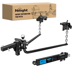 Nilight 1200 lbs Round Bar Weight Distributing Hitches Kit with Sway Control