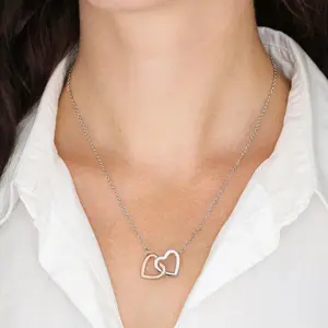 To My Granddaughter necklace - Crown Gets Heavy - Interlocked Hearts Necklace Gift From Grandpa Valentines Day Gift For My Soulmate, Birthday Gift For Her