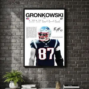 [ SPORT UNFRAMED - SALE UP TO 45% ] Rob Gronkowski Hardline Series Sports Poster Power Tight End Wall Decor