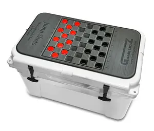 Vortex Yeti Cooler Pad Jump Shots Checkers & Chess-Top for Yeti Tundra Cooler Lid Dark Grey/Black Mat Easy Peel and Stick Application 3M Adhesive Magnetic Design