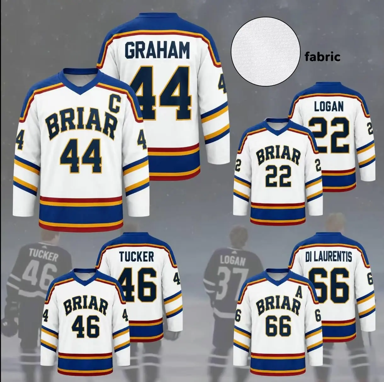 Laurentis Campus Senior Pro White Hockey Jersey Shirt Briar University Graham Logan, Unisex Jersey, Gift For Him, Gift For Her
