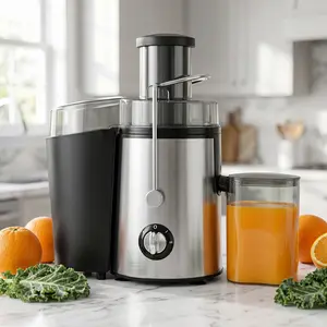800W Juicer Machine, Extra Large 3 Inch Feed Chute for Whole Fruits and Vegetables, High Juice Yield Centrifugal Juicer, Easy to Clean with Brush, 2 Speeds, BPA-Free, Silver Summer Vibes.