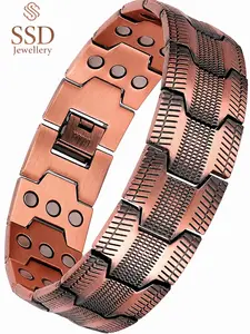 SSD Copper Bracelet for Men 3X Strength,Magnetic Therapy Bracelet Copper Jewelry with Powerful 3800 Gauss Magnets