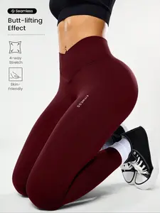 New High Waist Yoga Pants, Peach Cross-Waist, Butt Lifting, Breathable Running Shorts, Slimming Leggings, Gym Bottoms, Fitness Sportswear for Women