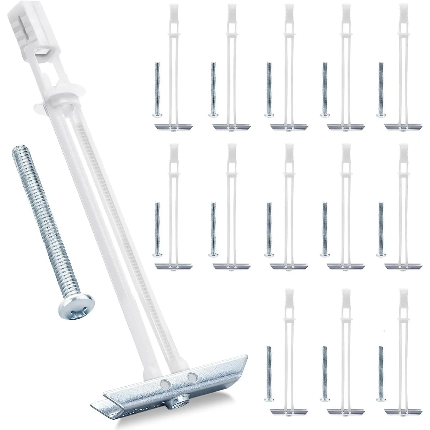 Drywall Anchor with Included Bolts for 1/4-20 Fastener Size, Wall Anchors Drywall Heavy Duty for TV Mounting, Hollow-Wall Anchors Screws Kit Holds Up to 270 Pounds Each in 1/2-in Drywall-14 Pack