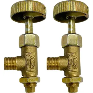 Propane Heater Stove High Pressure Gas Valve Replacement Parts Brass Gas Control Needle Valve With Knob 2PCS