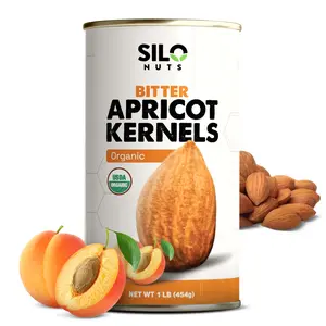 SILO Nuts Organic Bitter Apricot Kernels - USDA Certified Organic Bitter Apricot Seeds - Natural & Non-GMO, Premium Quality Kernals, No Sulfur or Additives - 16 oz