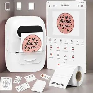 P50 thermal label printer, portable mini printer, suitable for home, kitchen, school, office organization, suitable for students to print incorrect answers as stationery