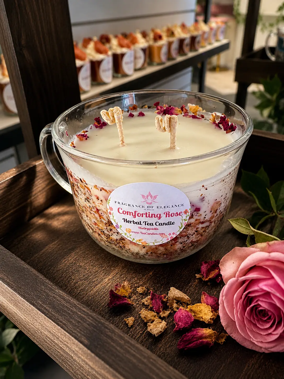 Comforting Rose candle