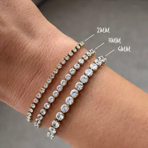 EVRY JEWELS Gold or Silver Plated Women's Champagne Tennis Bracelet