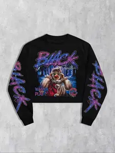 Men's Casual Printed Pajamas Set, Round Neck Long Sleeve Pullover, Easy Wear & Remove, Spring & Fall Homewear, Thick Fabric, Letter Pattern, Nightwear, Loungewear