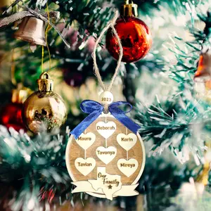 Texas Family Hanging Hearts Personalized Names Ornament