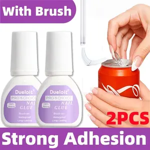 4/2PCS Nail Glue Super Strong And Waterproof And Remover, Long-Lasting 60+ Days, No Light Needed, Fast-Bonding, Heavy Duty Nail Glue For Press On Nails For Women, Nail Art, Nail Supplies, Extra Hold, Large Capacity, Gentle & Safe For Acrylic Nail