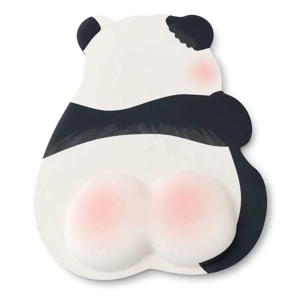 Ergonomic 3D Cushion Desk Mouse Pad with Cute Panda Butt Wrist Rest, Non-Slip Comfort for Gaming & Office Use, Rubber, Cartoon Mouse Pads