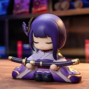 11CM Anime Game Genshin Impact Figure Raiden Shogun Sitting Position Anime Model Toys Gifts Collection Decoration Ornaments PVC