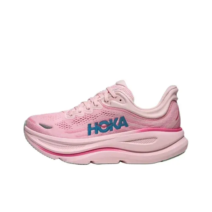 Sakura Pink Breathable Knit Mesh Women Running Shoes Gradient Pink Layer Thick Foam Cushion Lightweight Non Slip Outdoor Fitness Sneakers For Women