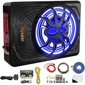 2026 New 10 Inch 1200W Slim Subwoofer Built-in Amp & Lights for Halloween Bass Blast