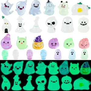 25 PS Luminous Halloween Miniatures Figurines Halloween  Figures Glow in The Dark Miniature Skeleton Ghost Ornaments for  Party Favors Fillers  Tabletop Deor