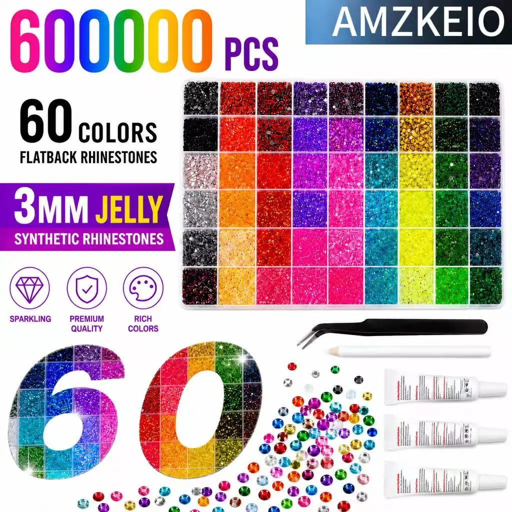 Gem DIY Bedazzling Kit with Mixed ResinRhinestones & Tweezers,Pick up Pen and GiftedTools for DIY Crafts Apparel Nail Art Supplies