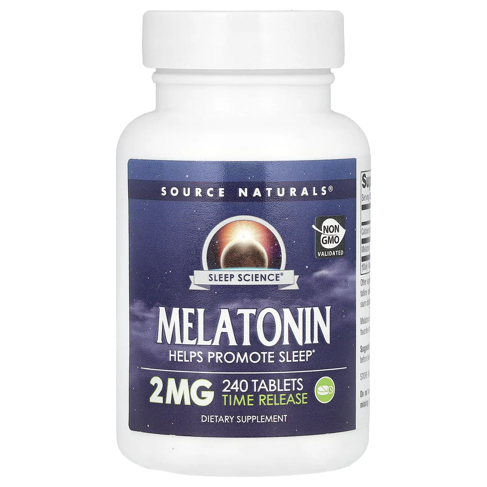 Source Naturals Melatonin, Time Release, 2 mg, 240 Tablets