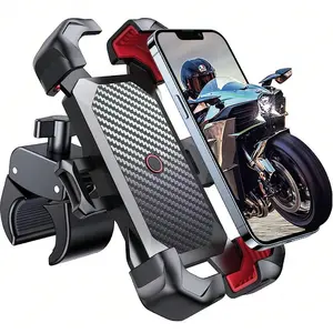 Motorcycle Phone Holder, Motorcycle Handlebar Phone Mount, Universal Anti-shake Phone Holder for Motorcycle, Motorbike, Bicycle, Car, Truck