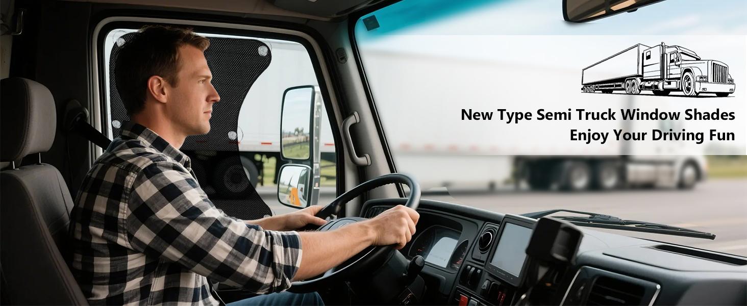 Semi Trucks Window Shades, Side Window Sun Shade Suitable for Freightliner Cascadia, Peterbilt 579, Kenworth T680, etc, Sunshade and Sun Protection Semi Truck Accessories