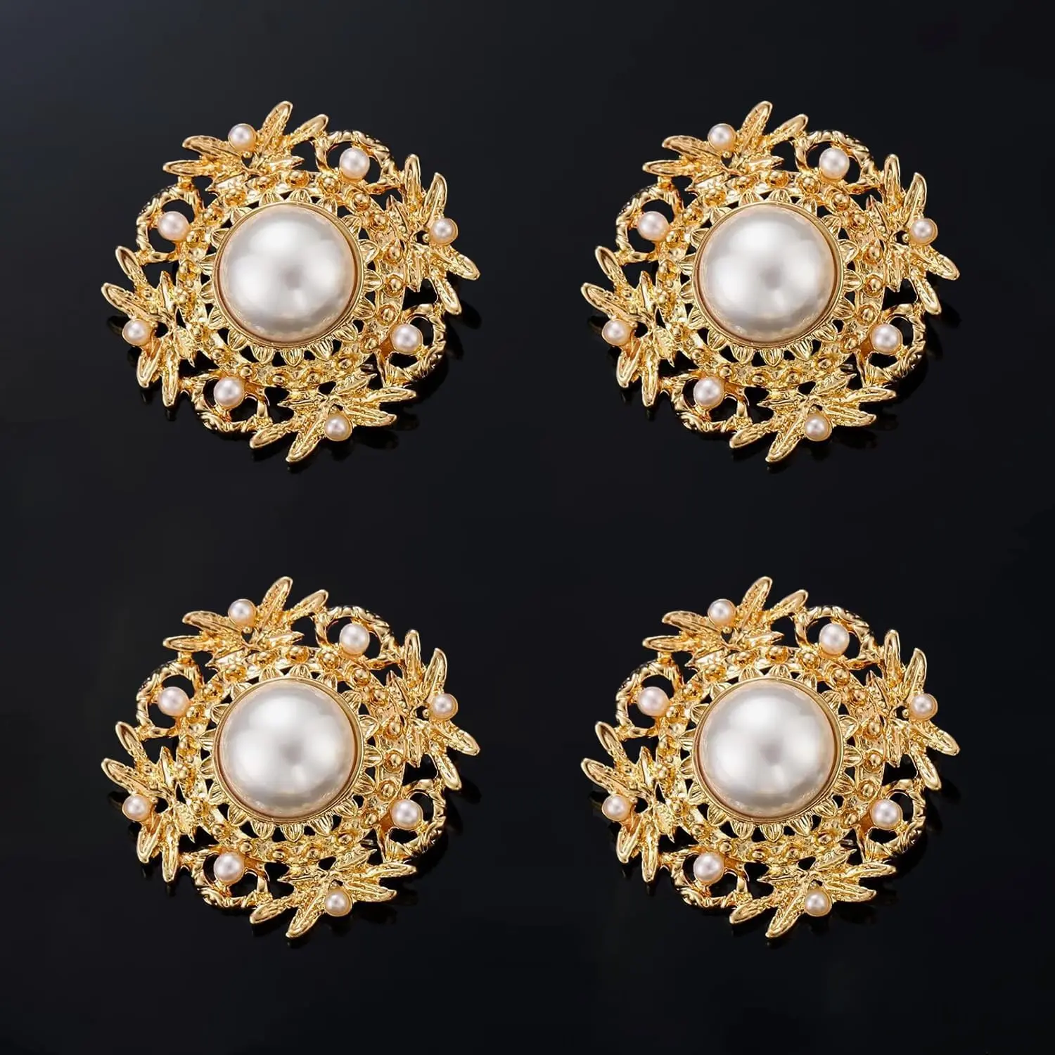 4 count Sliver Rhinestone Buttons  Embellishments for Clothing  Making DIY Decoration Bottons for Sewing Crafts Wedding Bridal (-)