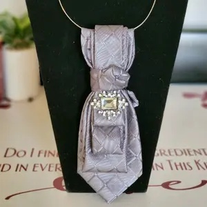 Come What May Grey Tie Necklace