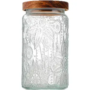 33.8 FL OZ Glass Jar with Airtight Lid and Anti-Skid Bottom for Dry Food Storage, Ground Coffee, Tea, Flour, Sugar, Salt, Nuts, Candy, Herbs, Spices & More… MIUVA Bottles Lightweight Coffee Sets Valentine's Day gift Christmas Gift Set Stock Up