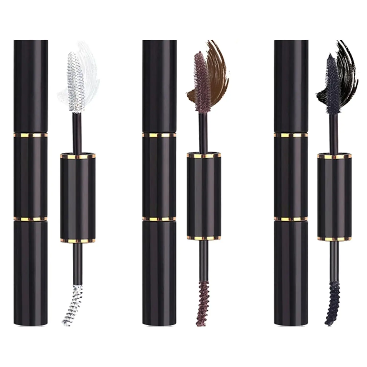 3  Mascara Set – Black, Dark Brown & White Waterproof Mascara, Volumizing Long Lasting Eye Makeup for Thick Lashes, Smudge Proof Colorful Mascara Gift for Women