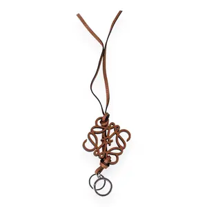 Pre-owned Loewe leather Bag Accessories Brown Anagram Charm W26030467