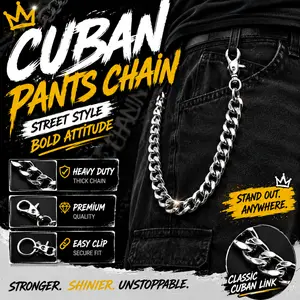 Cuban Link Pants Chain – Heavy Duty Streetwear Wallet Chain for Biker & Punk Style Men