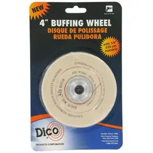 212 MAIN 4x0.5 in Cotton Buffing Wheel, 100% Cotton Cloth, Combed Face, Hand-Turned, Tight Stitch, Looped Seam