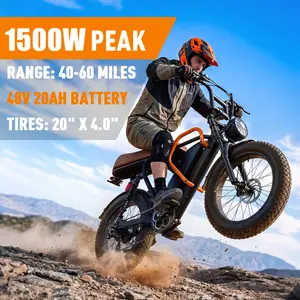 APYEAR Electric Bike 1500W Peak Motor, 48V 20Ah Removable Battery E-Bike, Adults Up to 400 lbs, 20-Inch Fat Tires Electric Bicycle, Suspension ebikes, Top Speed 30 MPH, Range 40-60 Miles, LED Headlights, Adult ebike