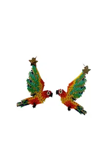 Handmade mostacilla Earrings – Gold Rhodium Plate